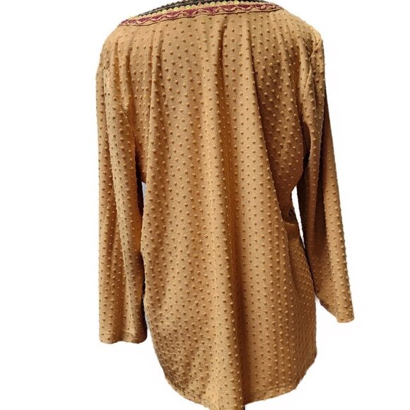 Daniel Rainn Swiss-dot blouse with embellished neck line - Large - Picture 2 of 5